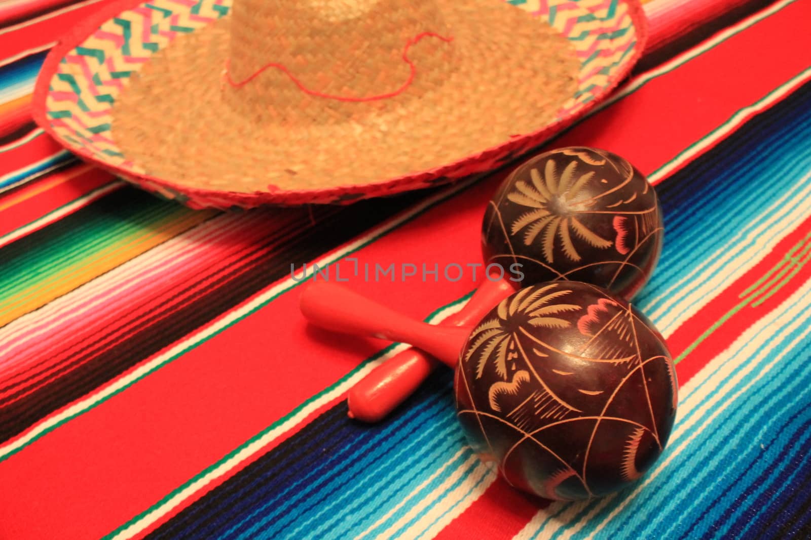 Mexico poncho sombrero maracas background fiesta cinco de mayo decoration bunting  by cheekylorns