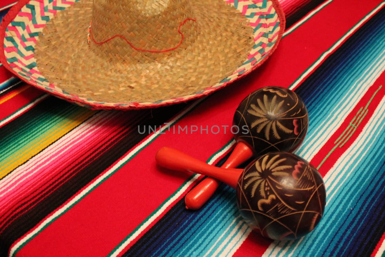 Mexico poncho sombrero maracas background fiesta cinco de mayo decoration bunting  by cheekylorns