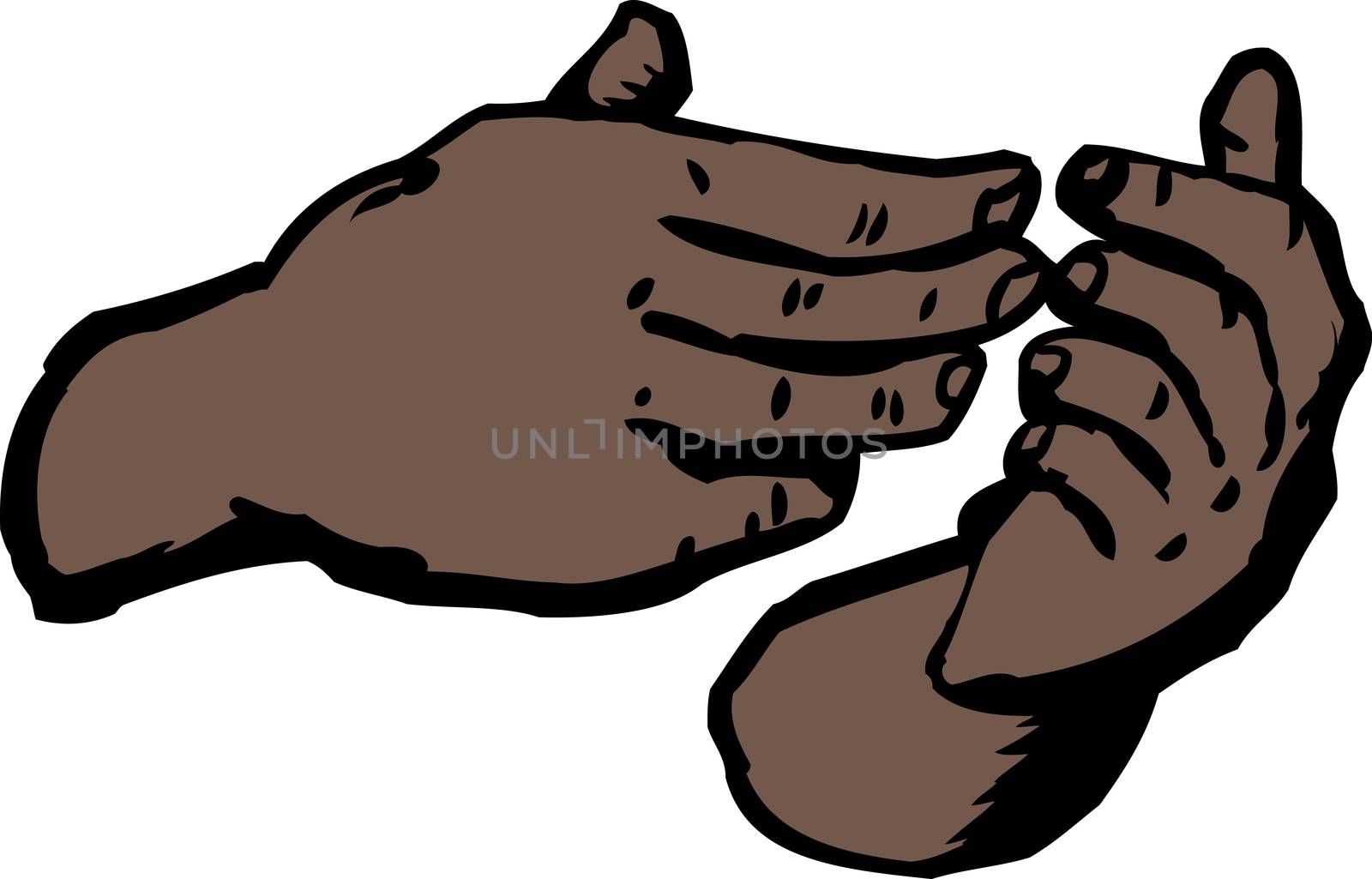 Empty hands holding something over white background