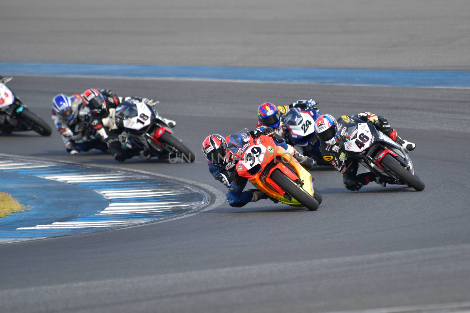 BURIRAM - DECEMBER 4 : Peerapong Boonlert of Thailand No.39 with Yamaha motorcycle of Asia Production 250cc. in Asia Road Racing Championship 2016 Round 6 at Chang International Racing Circuit on December 4, 2016, Buriram, Thailand.