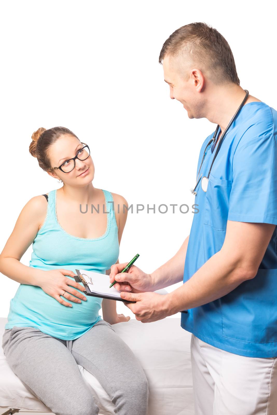 portrait of a pregnant woman and gynecologist
