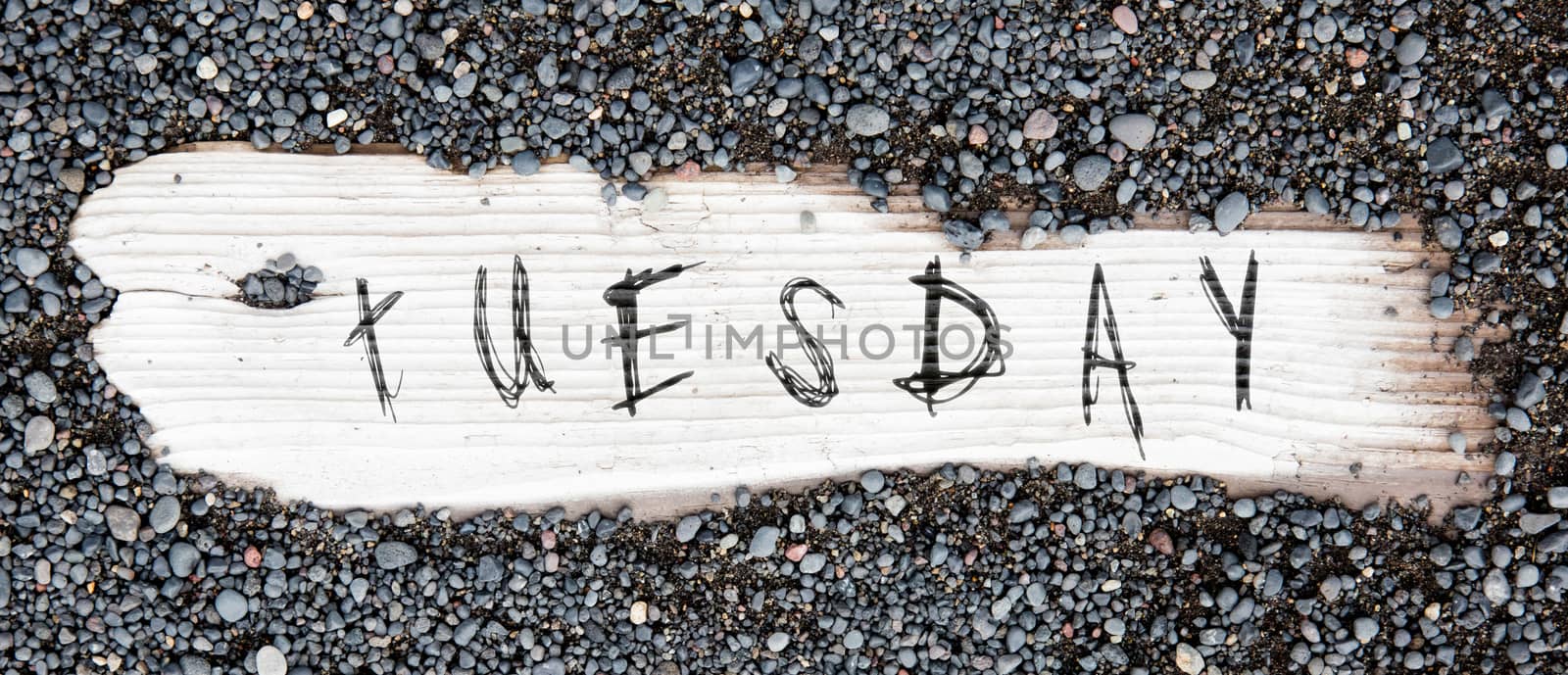 Sand on planked wood, black Icelandic sand - Tuesday