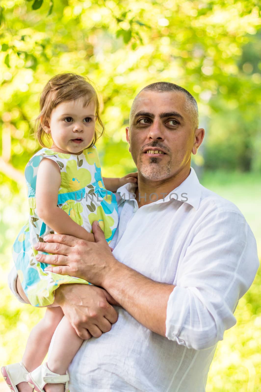 father and little daughter in the Park