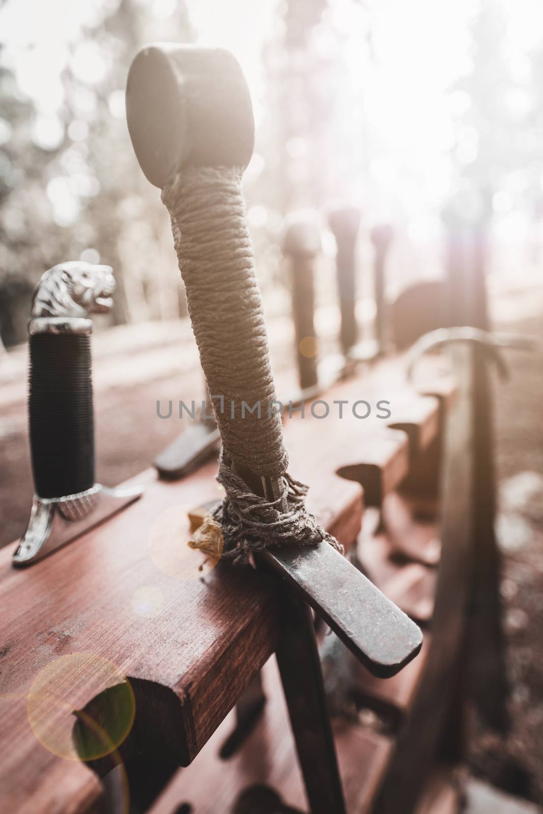 antique edged weapons, ancient sword closeup