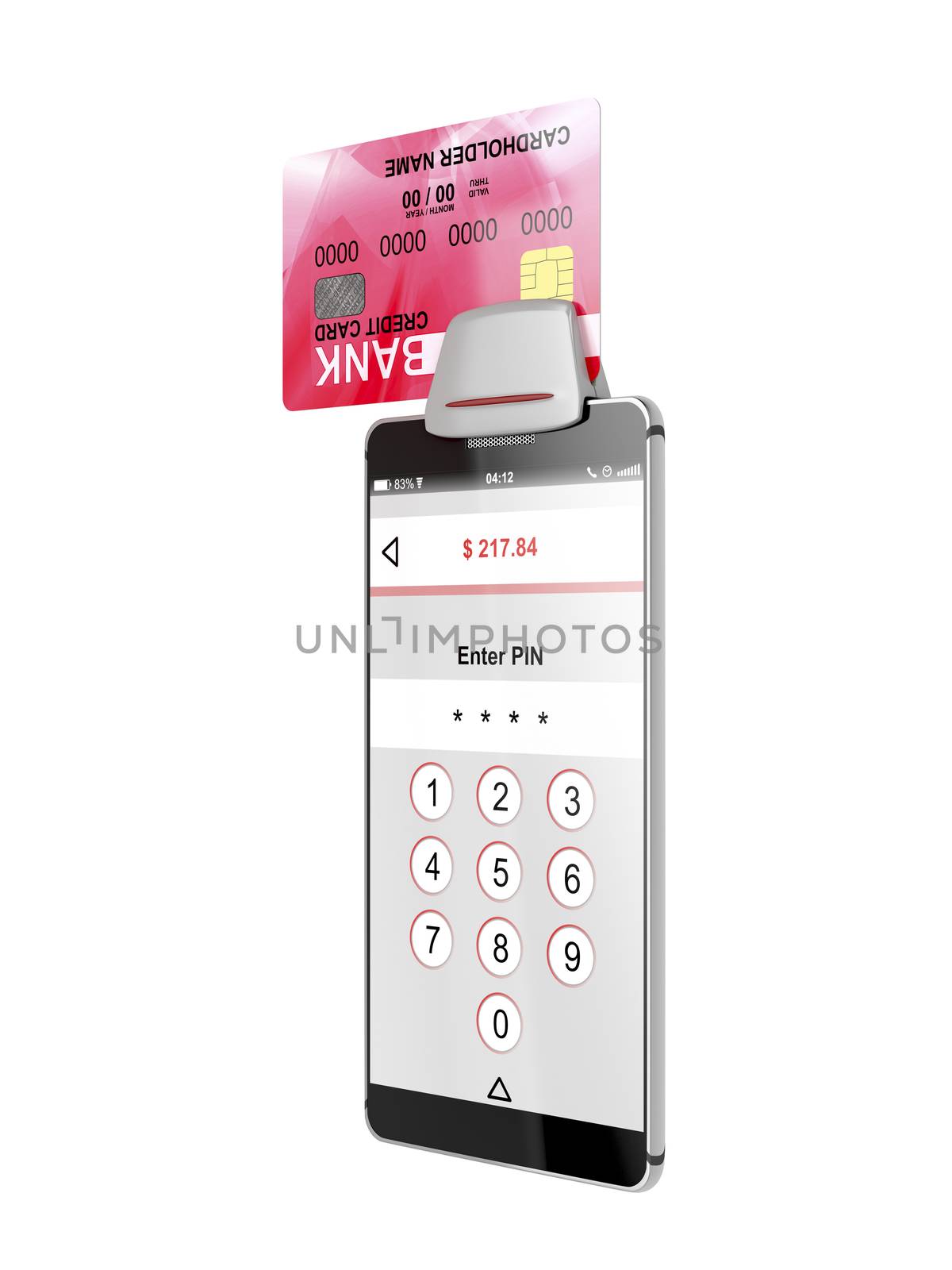 Smartphone and credit card reader by magraphics