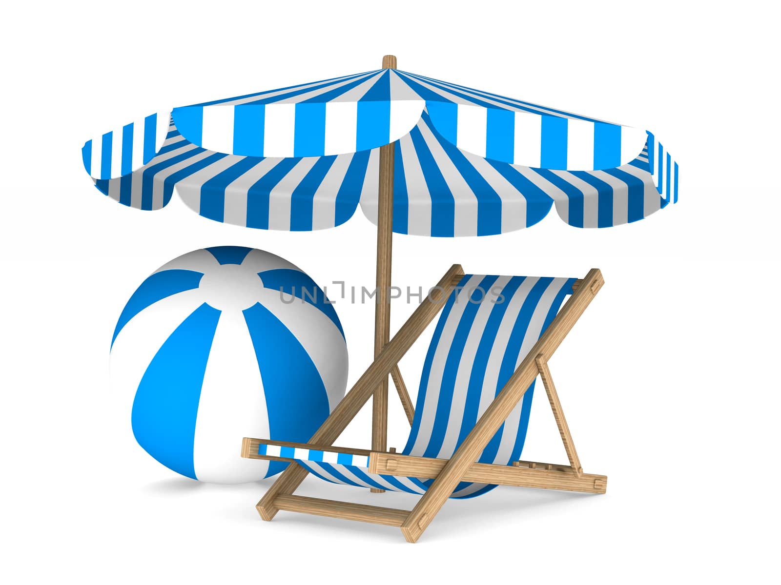 Vacation on white background. Isolated 3D image by ISerg