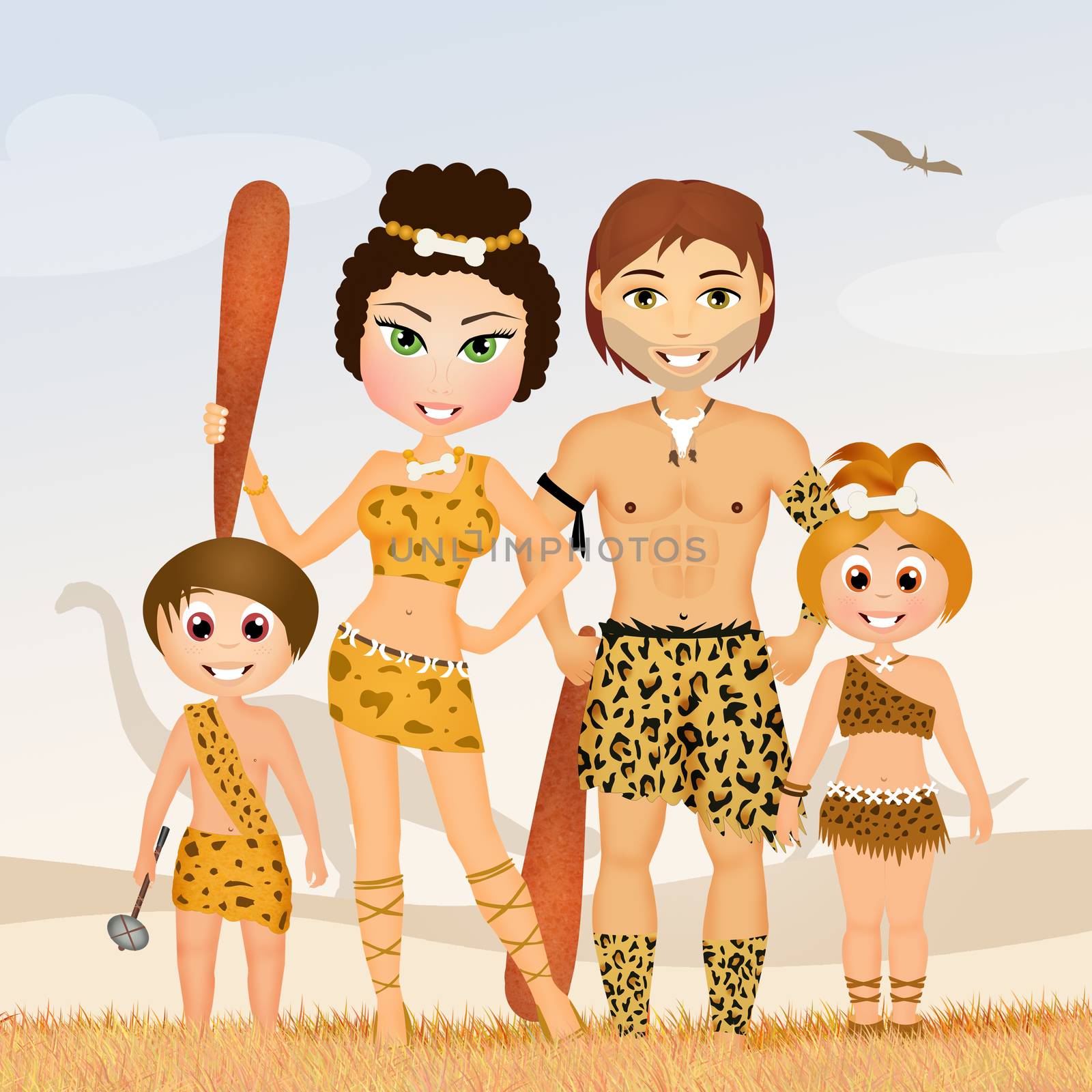 illustration of primitive family