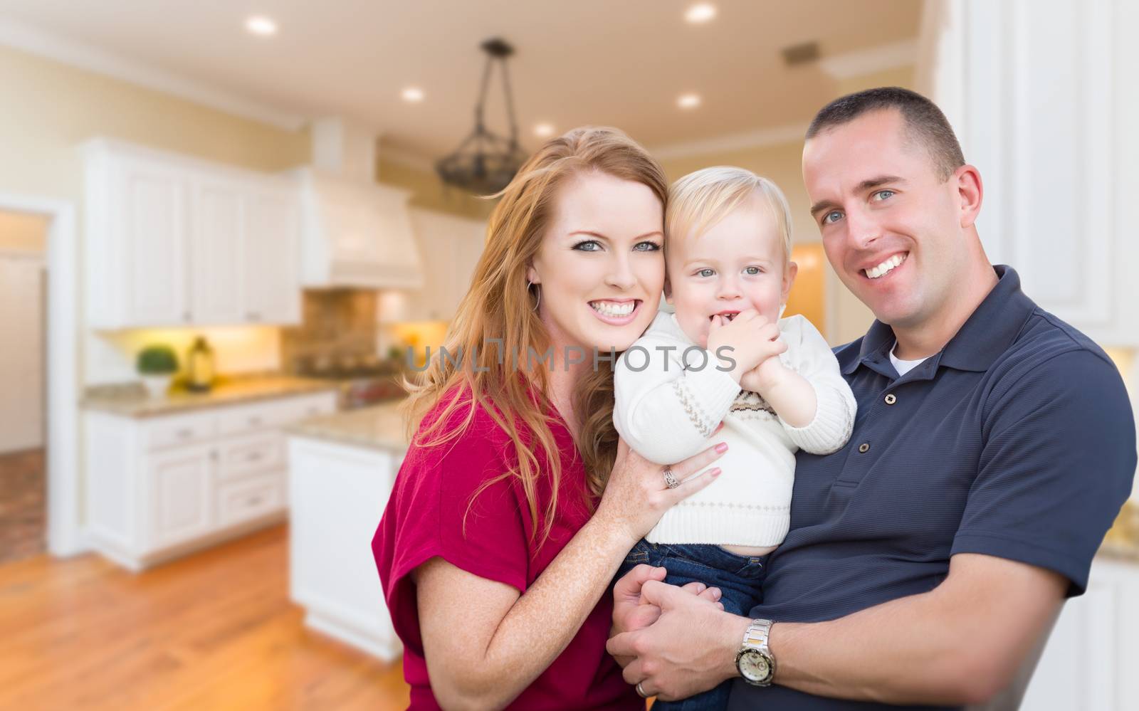 Young Military Family Inside Their Beautiful Kitchen by Feverpitched