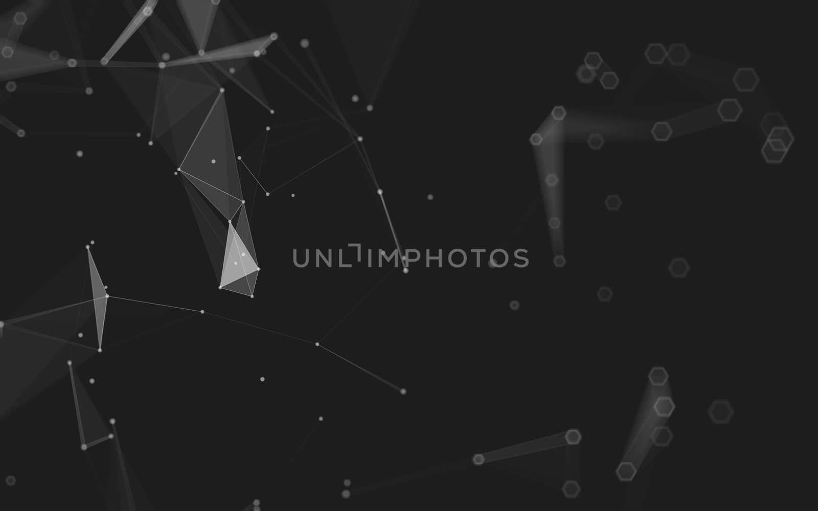 Abstract polygonal space low poly dark background, 3d rendering by teerawit