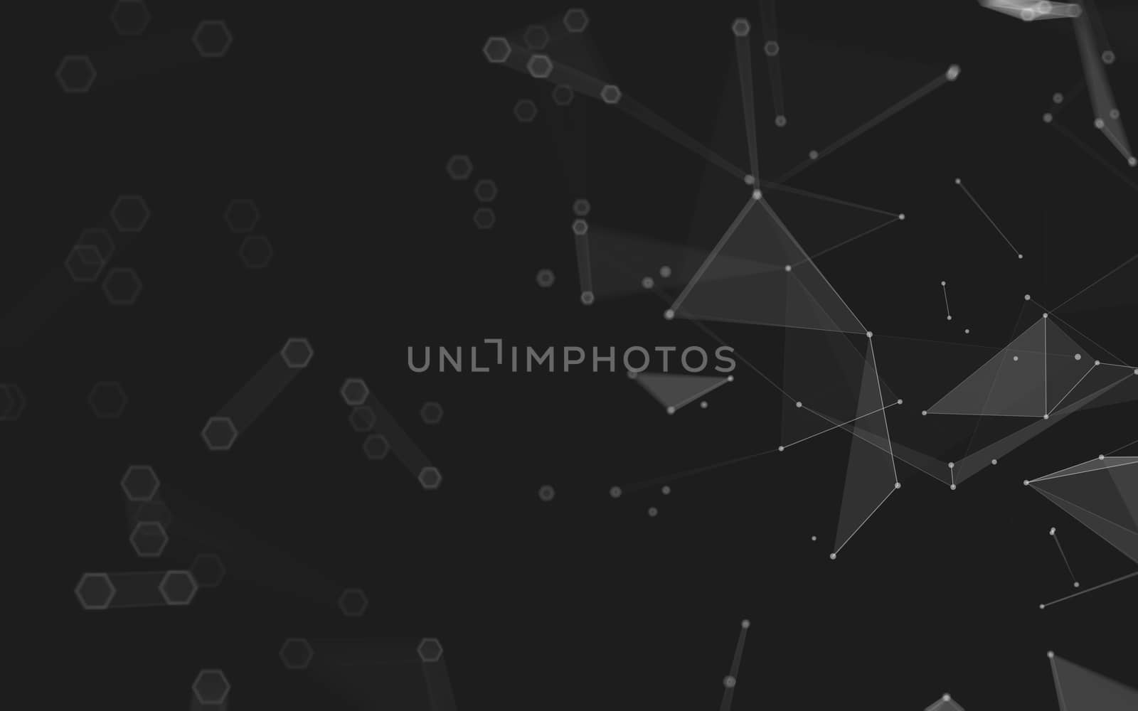 Abstract polygonal space low poly dark background, 3d rendering by teerawit