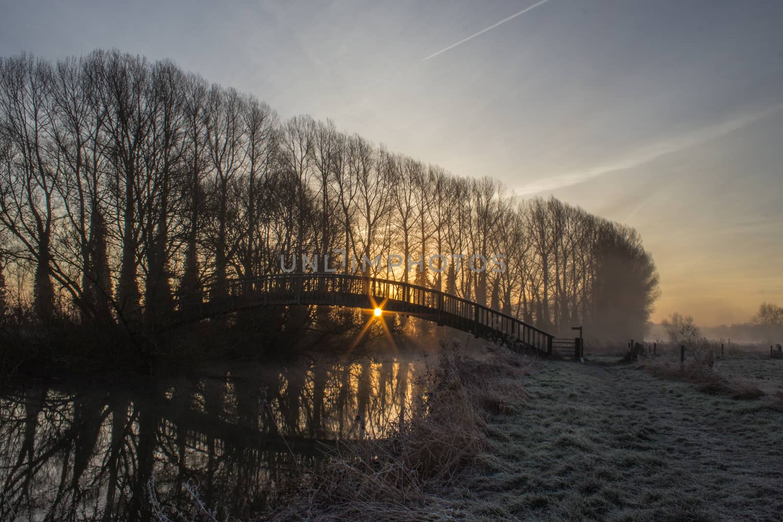 Wooden Footbrige at sunrise over River Thames by IanSherriffs