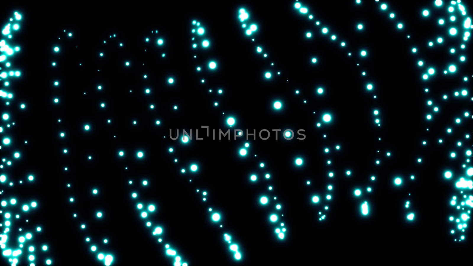 Abstract background with waving particles. Circular form