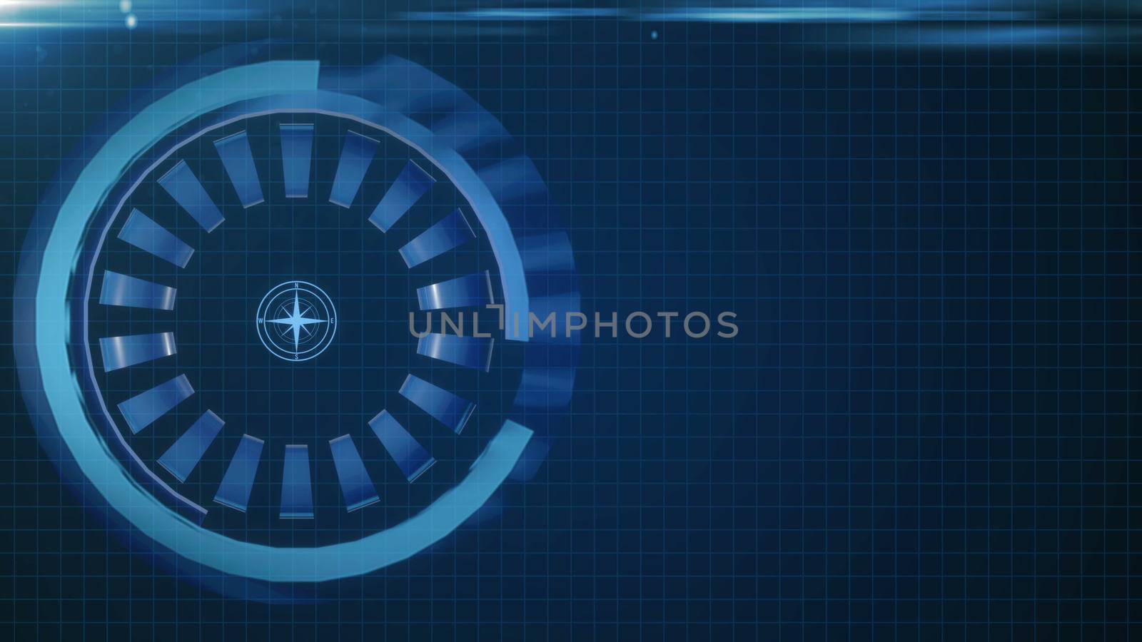 HUD circle interface with different glowing blue elements by nolimit046