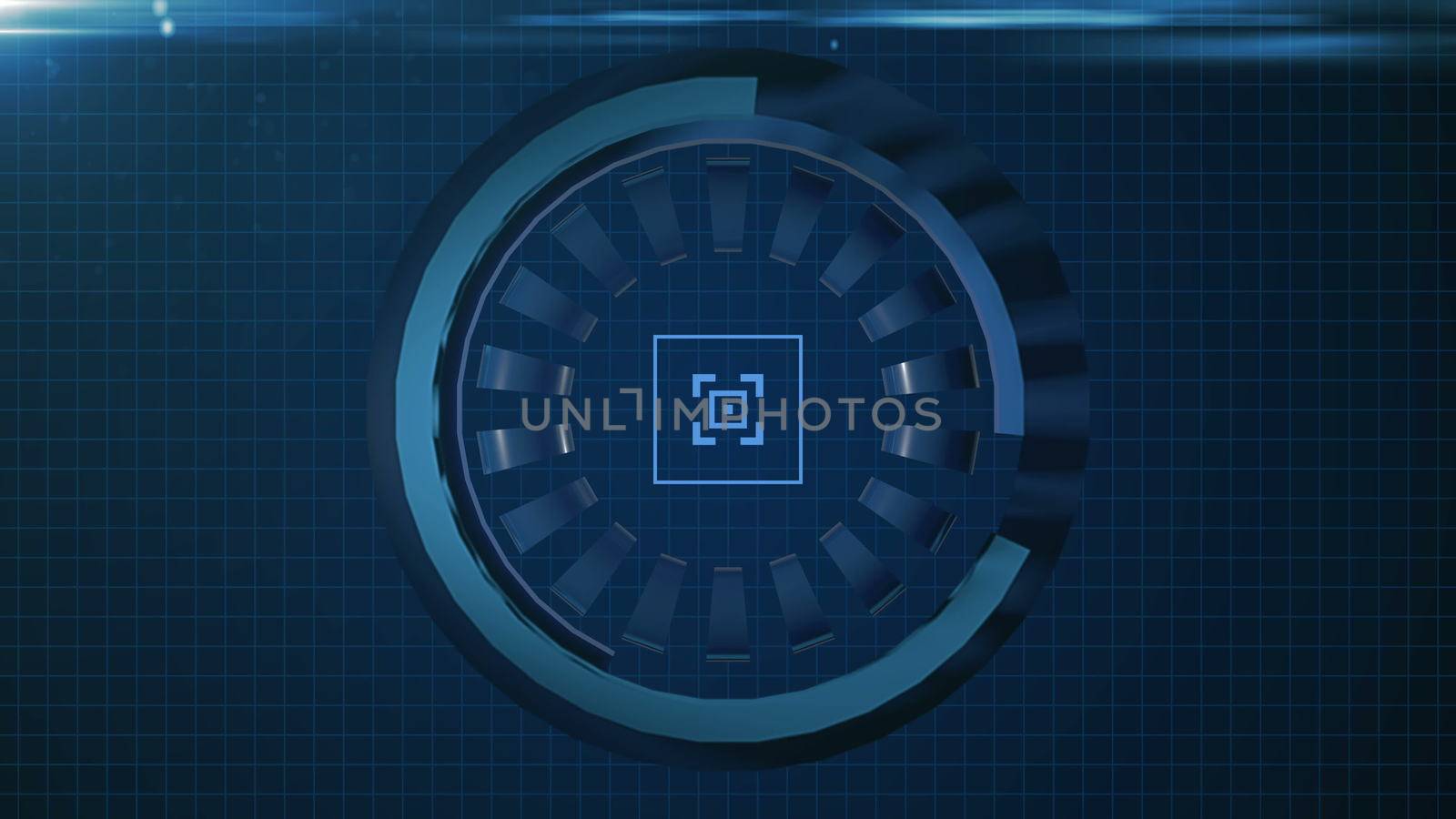 HUD circle interface with different glowing blue elements by nolimit046