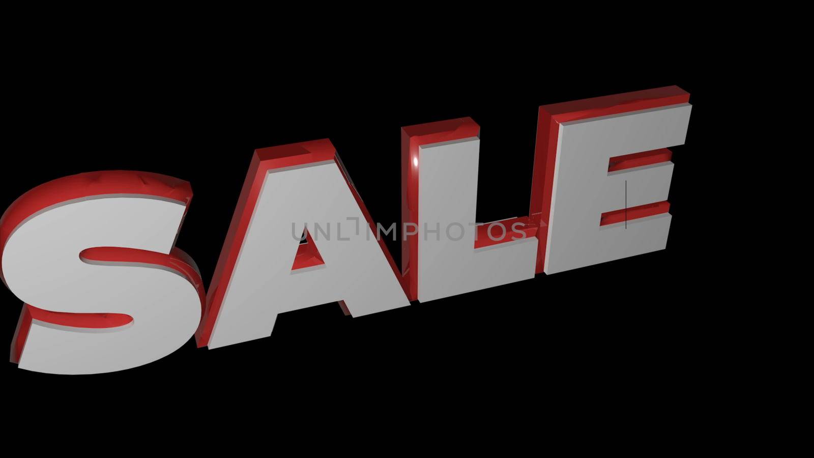 Text Sale destroyed. 3D Rendered