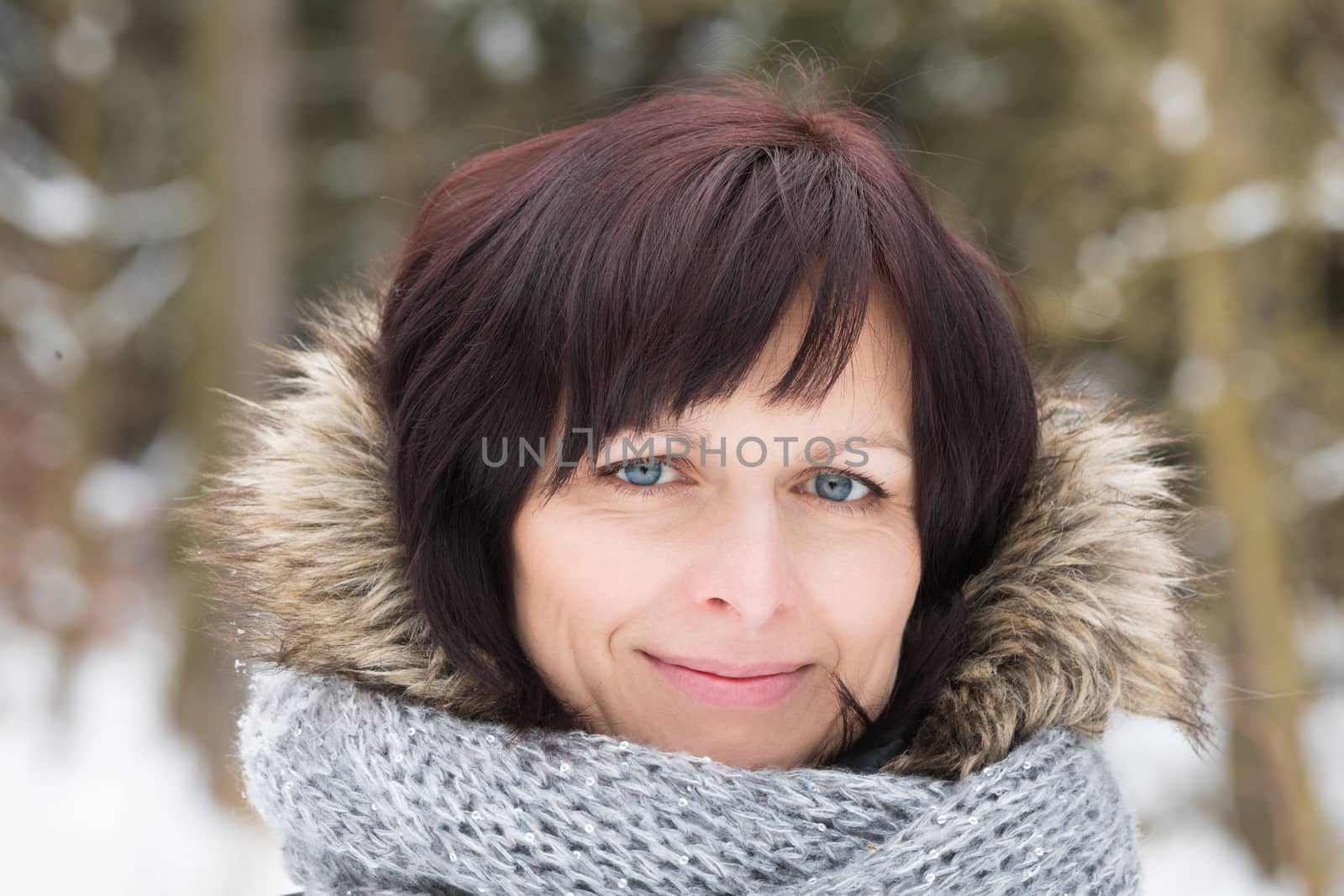 woman without makeup in winter time by artush