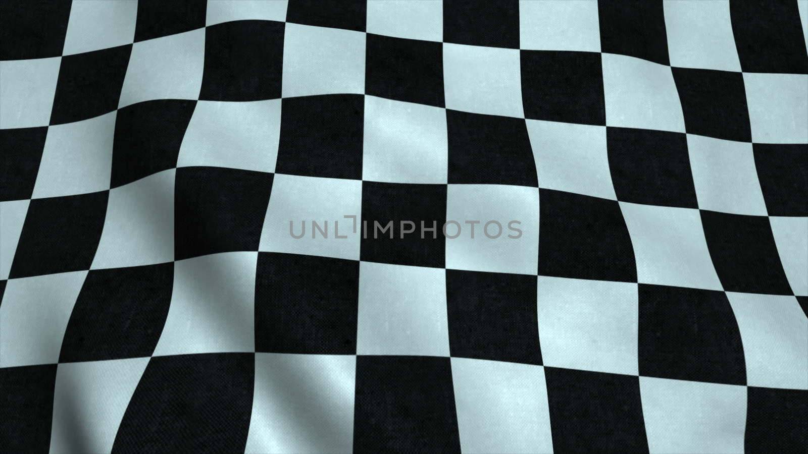 Realistic Ultra-HD checker flag waving in the wind. Seamless loop with highly detailed fabric texture. Loop ready in 4K resolution