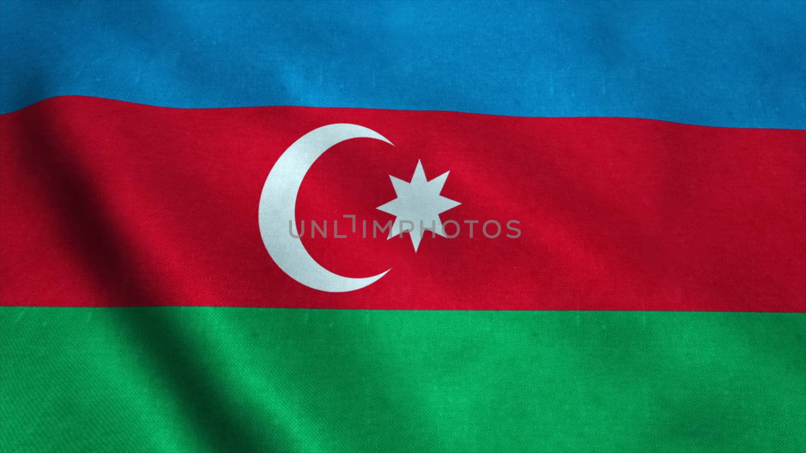 Realistic Ultra-HD flag of the Azerbaijan waving in the wind. Seamless loop with highly detailed fabric texture. Loop ready in 4k resolution.