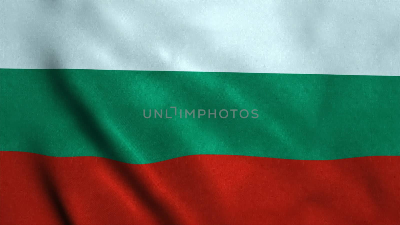 Realistic Ultra-HD flag of the Bulgaria waving in the wind. Seamless loop with highly detailed fabric texture. Loop ready in 4k resolution.