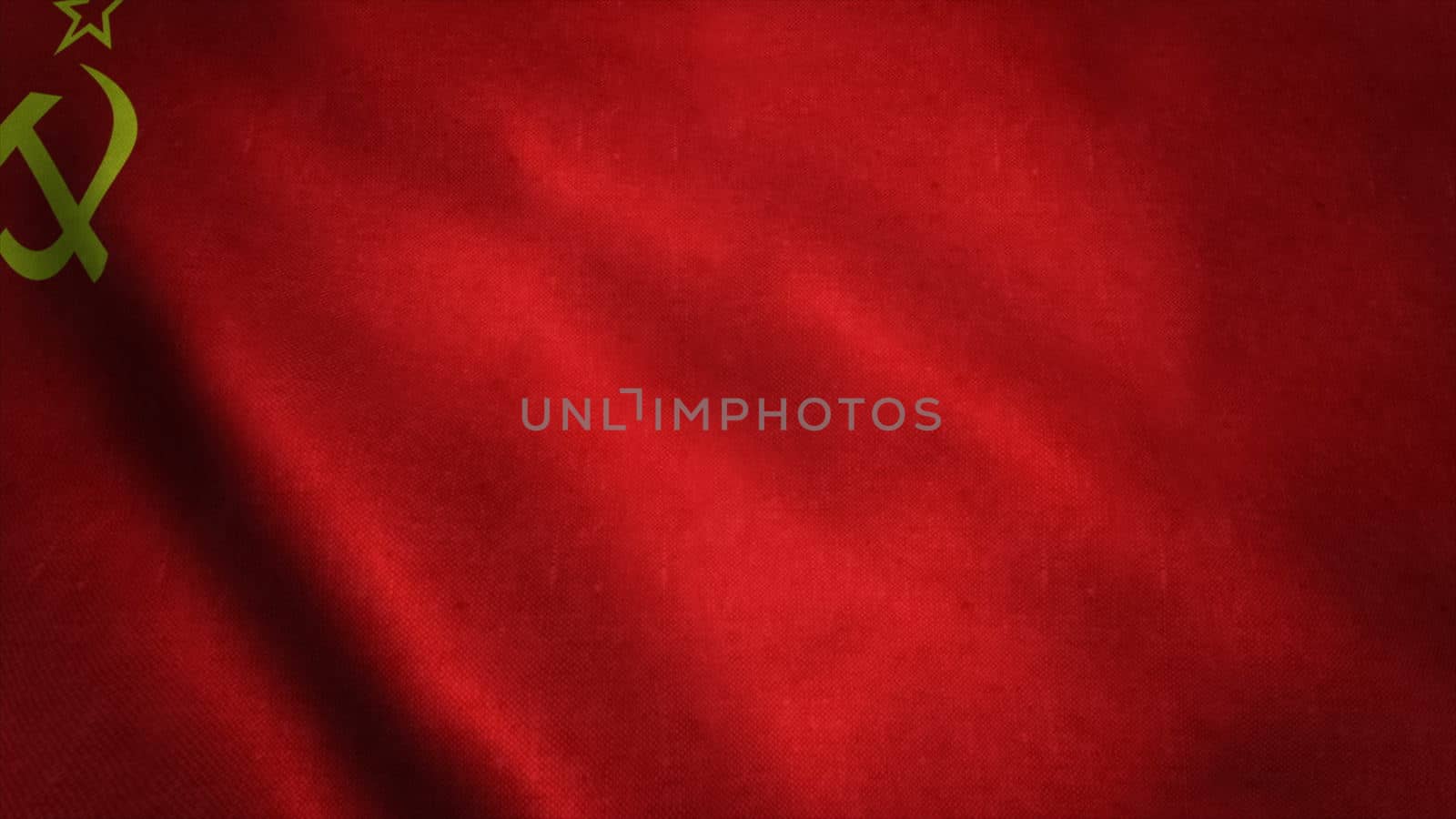 Realistic Ultra-HD flag of the USSR waving in the wind. Seamless loop with highly detailed fabric texture. Loop ready in 4k resolution.