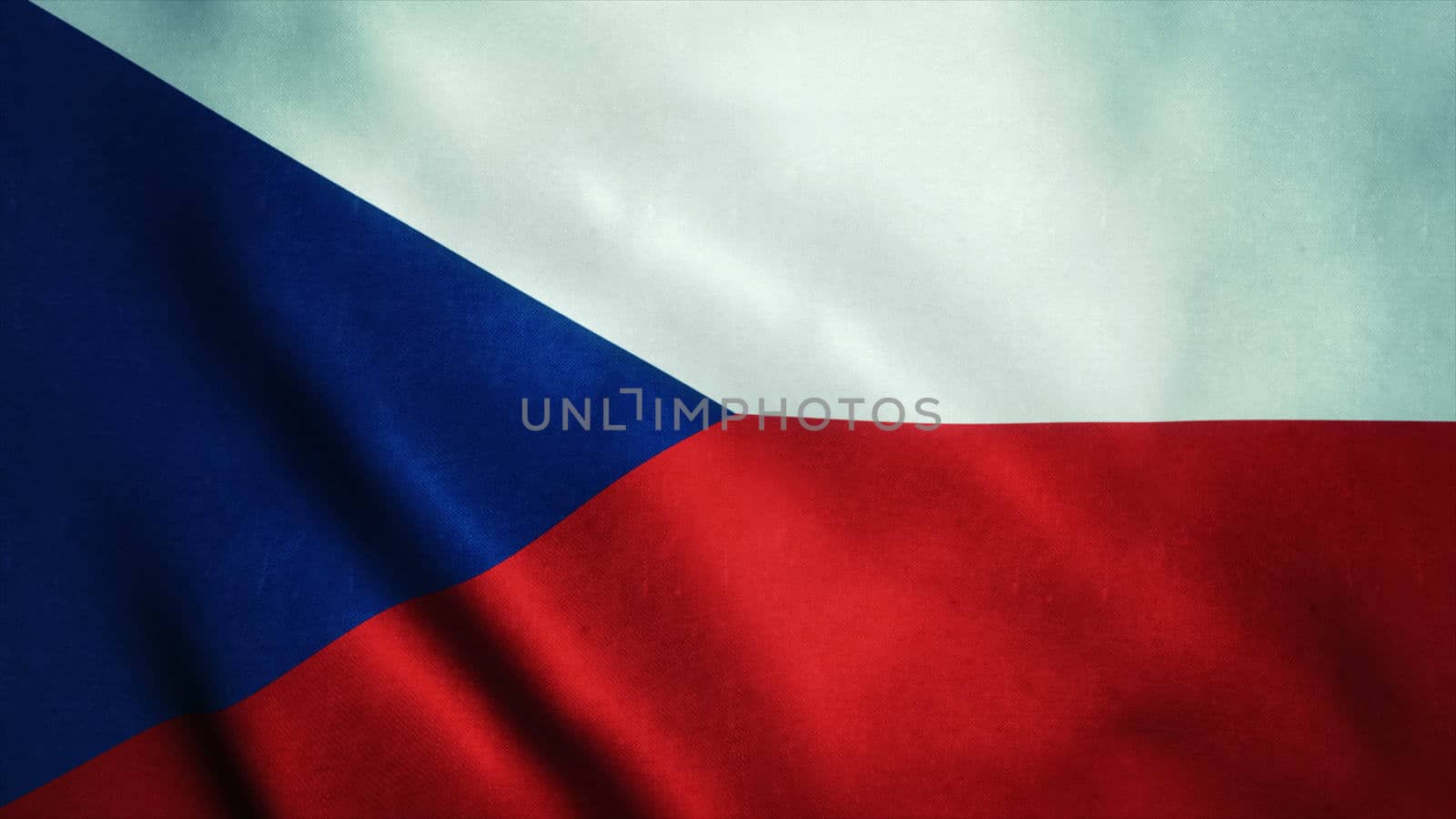 Realistic Ultra-HD flag of the Czech Republic waving in the wind. Seamless loop with highly detailed fabric texture by nolimit046