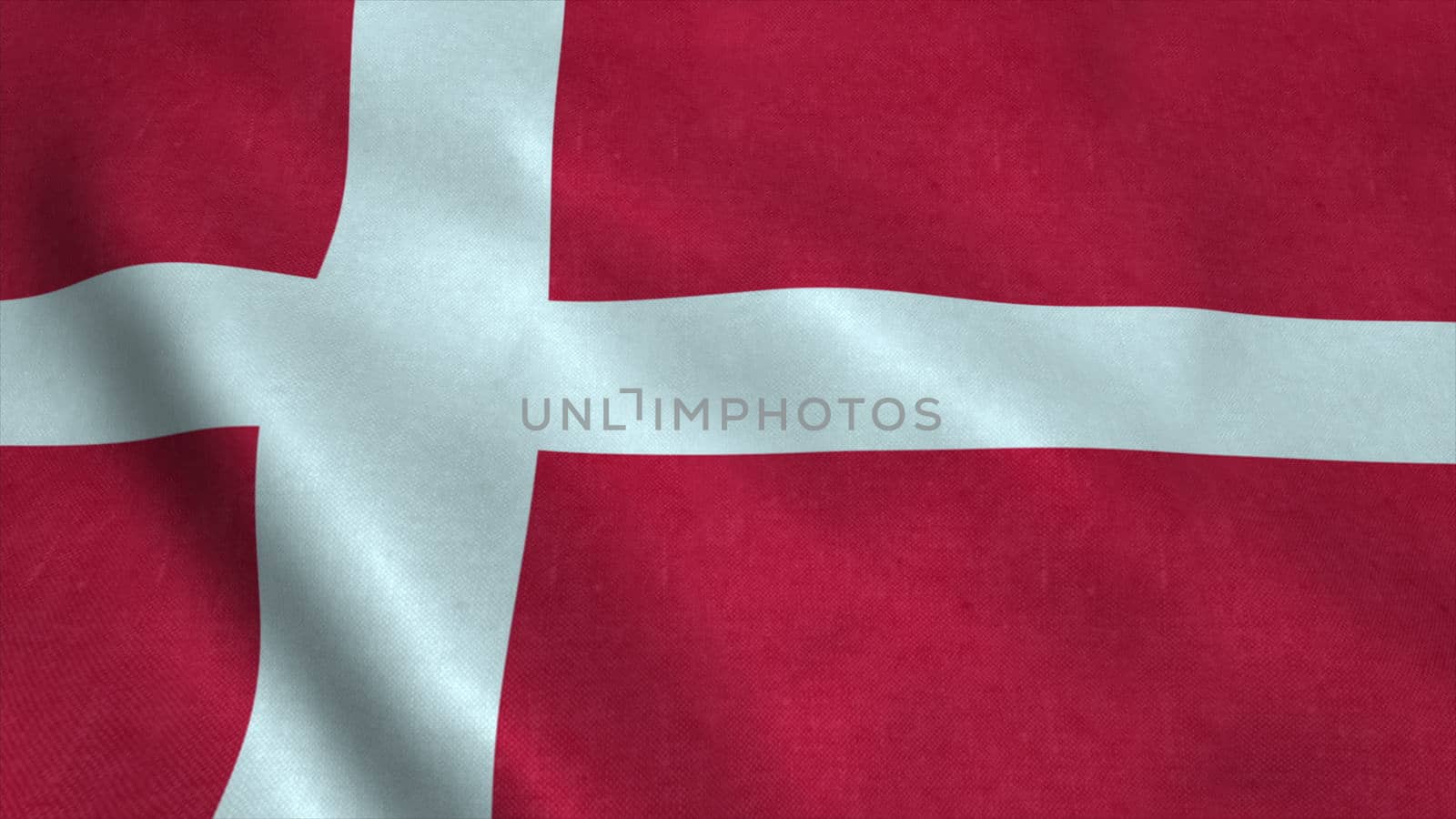 Realistic Ultra-HD flag of the Denmark waving in the wind. Seamless loop with highly detailed fabric texture by nolimit046