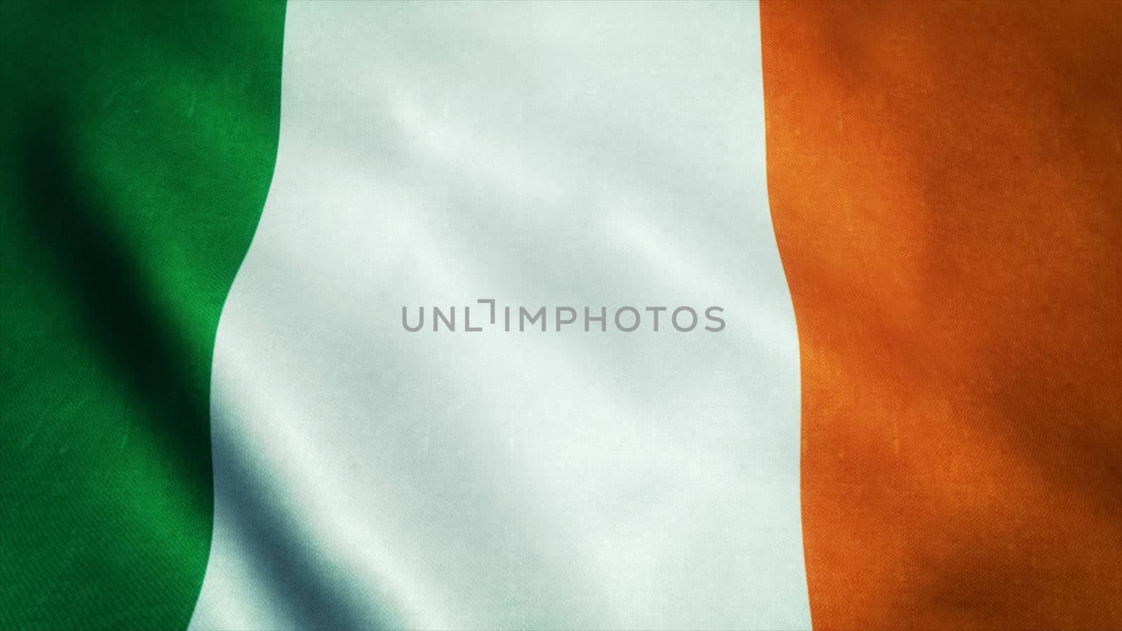 Realistic Ultra-HD flag of the Ireland waving in the wind. Seamless loop with highly detailed fabric texture. Loop ready in 4k resolution.