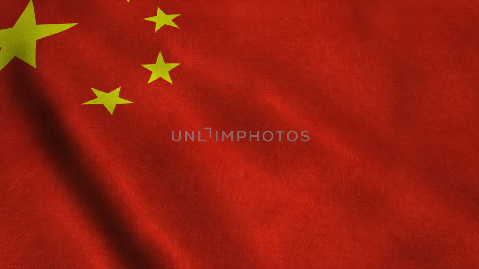 Realistic Ultra-HD flag of the China waving in the wind. Seamless loop with highly detailed fabric texture by nolimit046