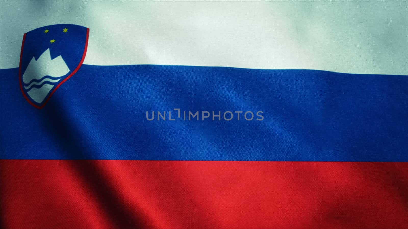 Realistic Ultra-HD flag of the Slovenia waving in the wind. Seamless loop with highly detailed fabric texture. Loop ready in 4k resolution.