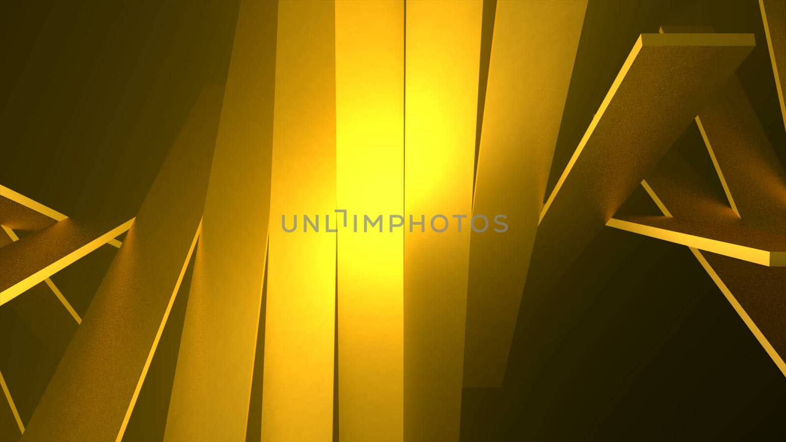 Abstract background of rotation gold boxes with reflecting. Seamless loop