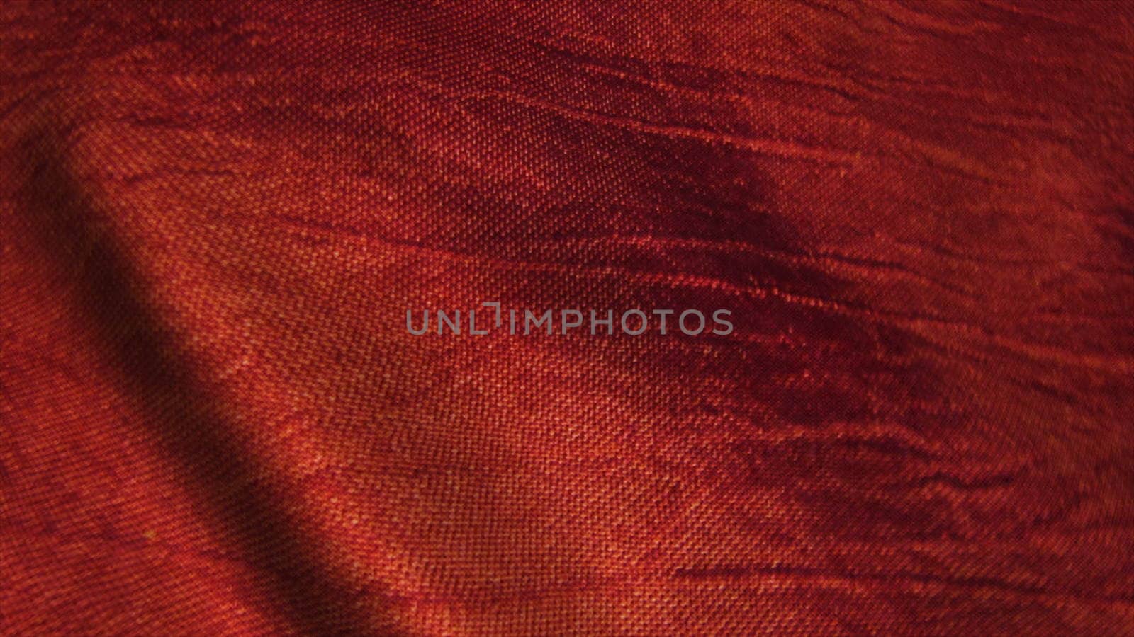 Red silk fabric blowing in the wind. Seamless loop