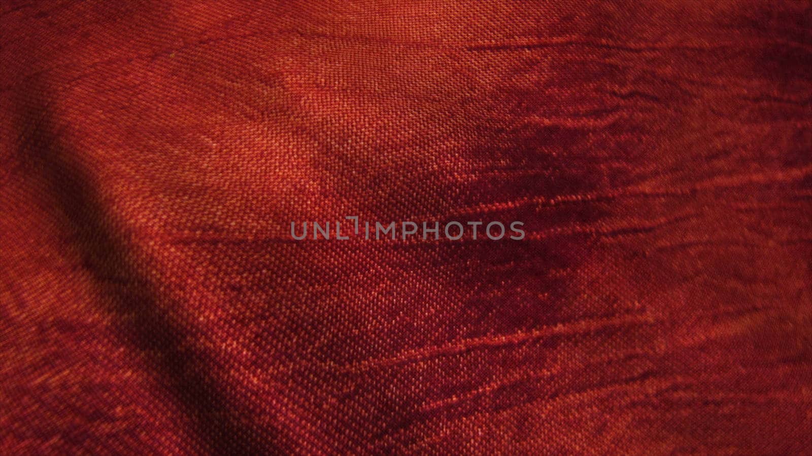 Red silk fabric blowing in the wind. Seamless loop