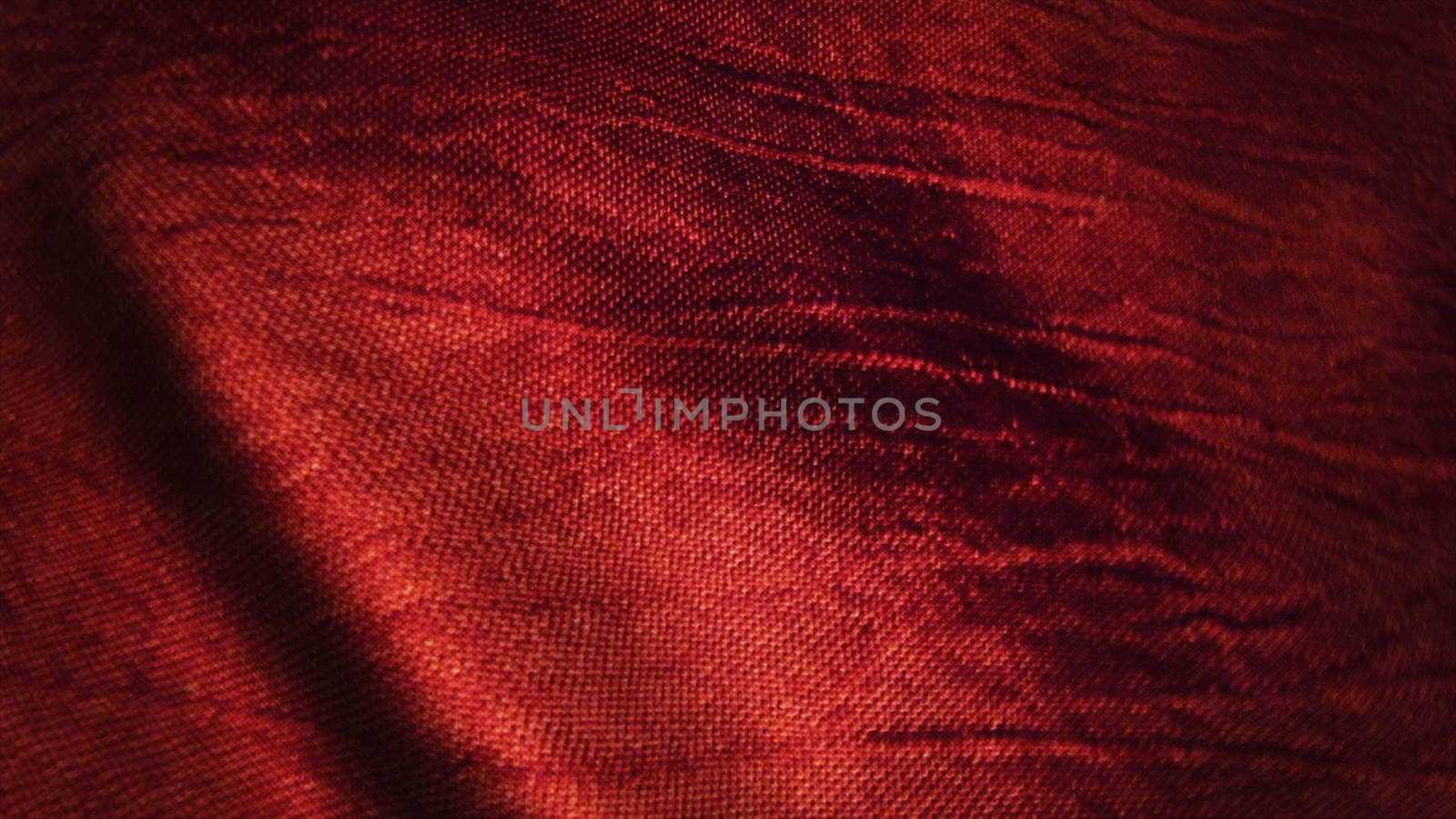 Red silk fabric blowing in the wind. Seamless loop