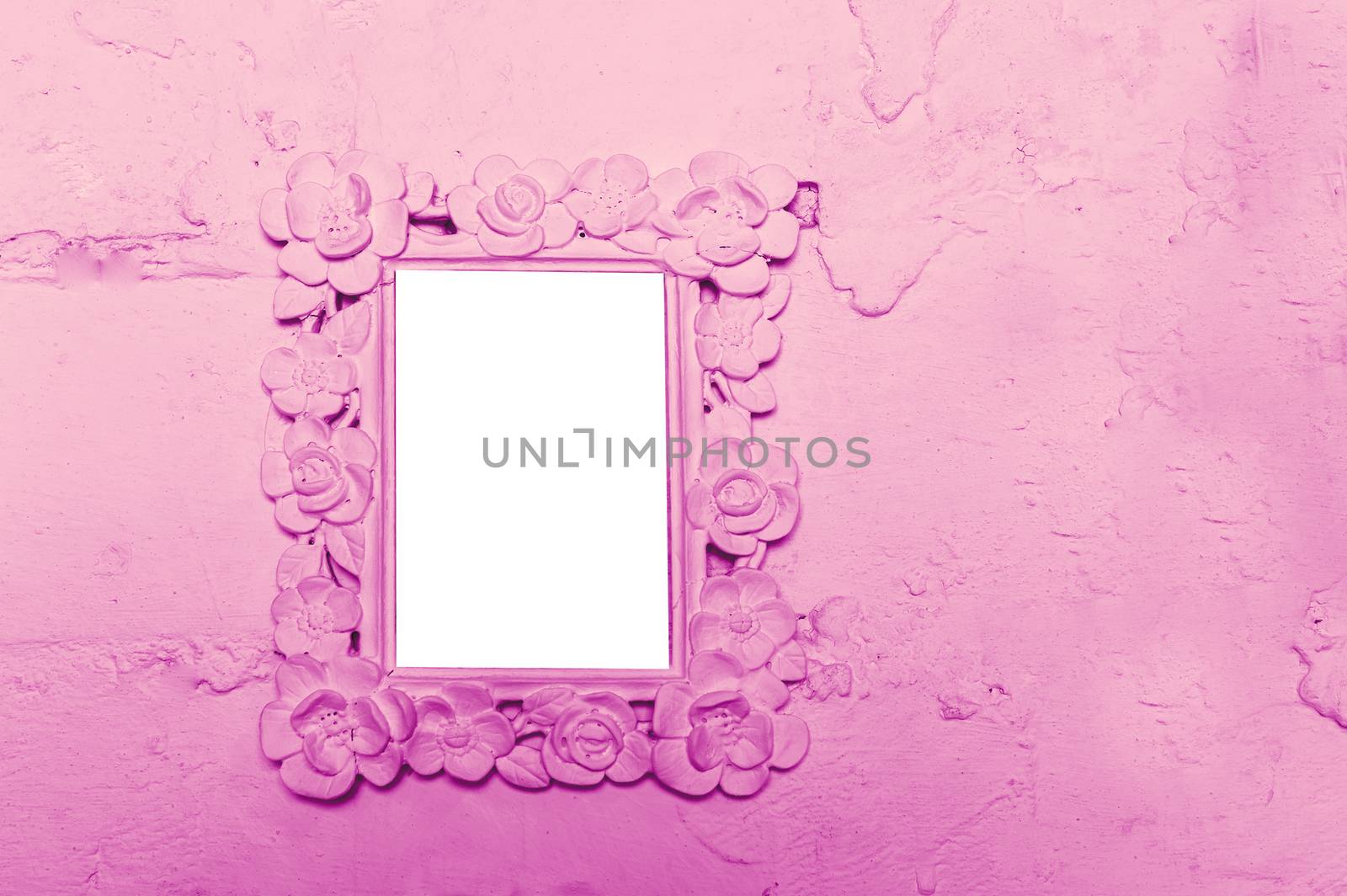 Photo frame on the pink wall with space for text by timonko