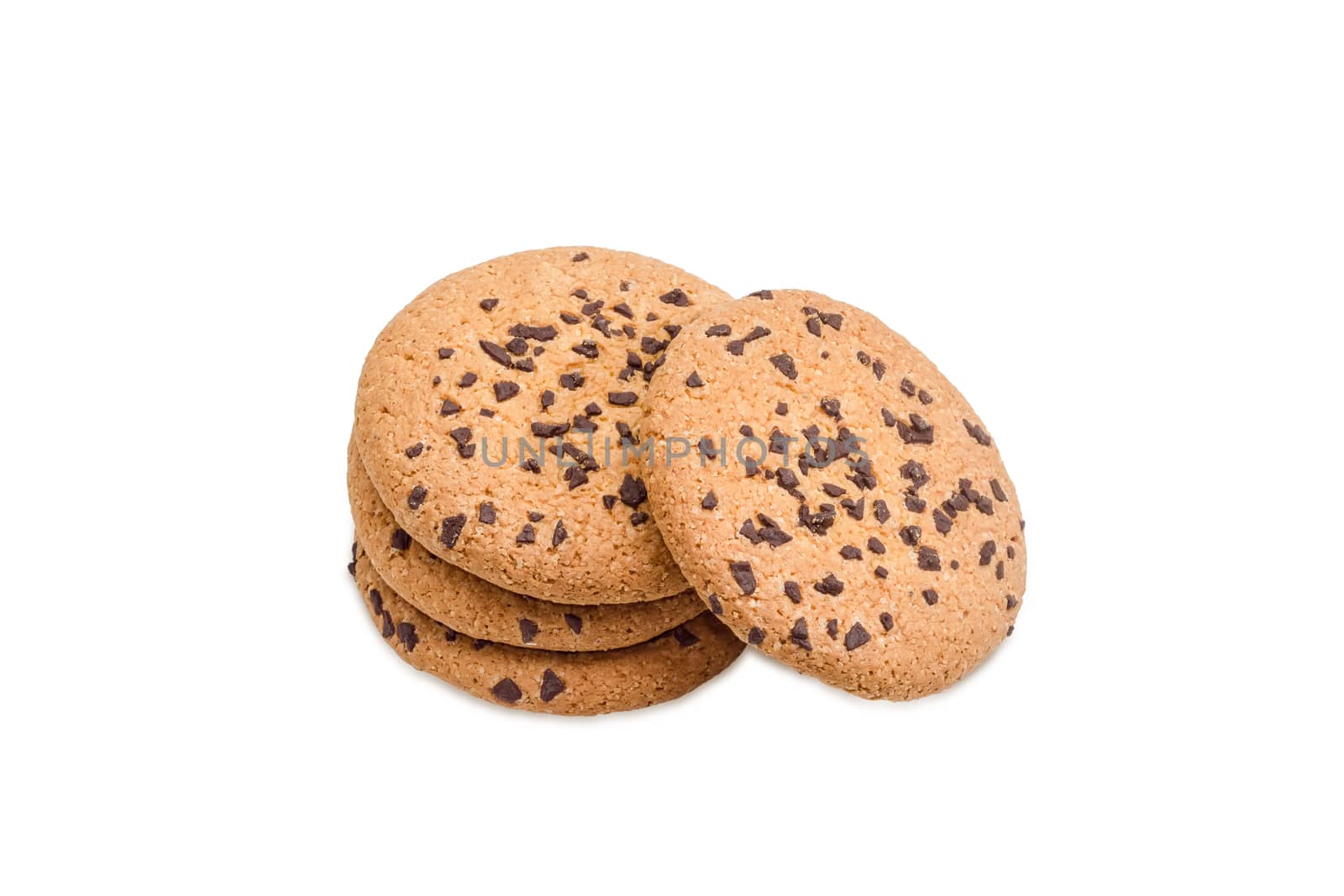 Several chocolate chip cookie on a light background
