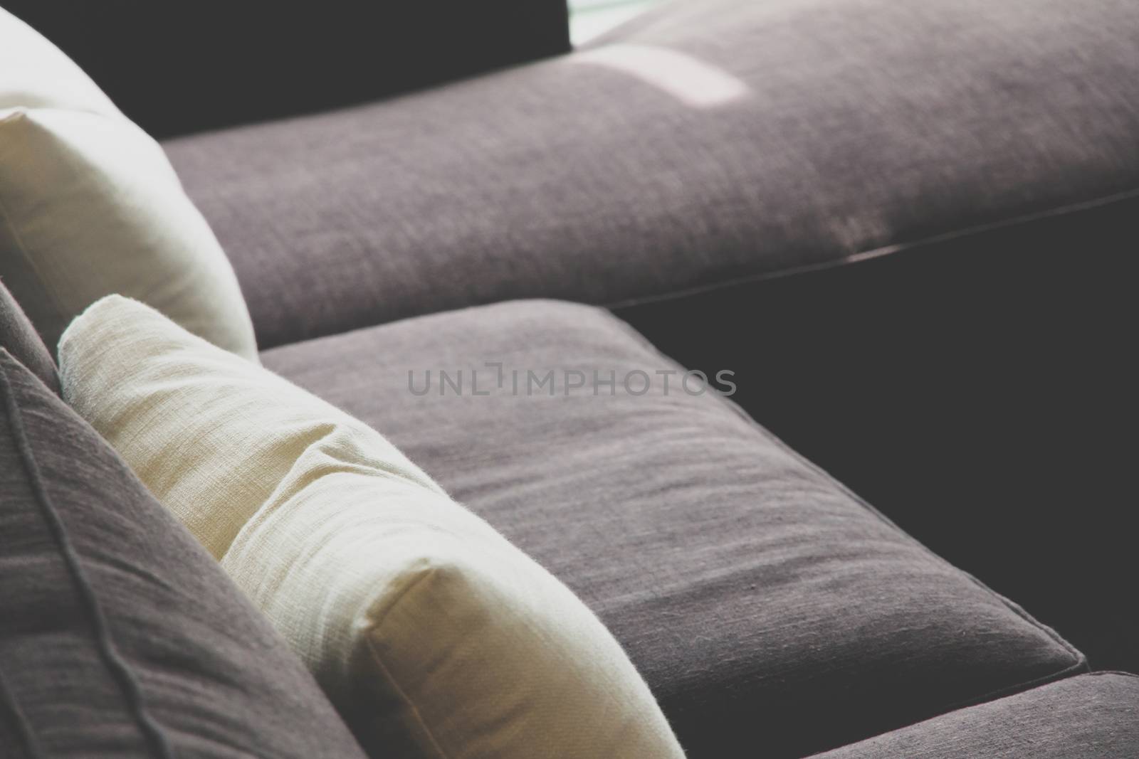 cushion on sofa,detail image of cushion on sofa, modern living room.