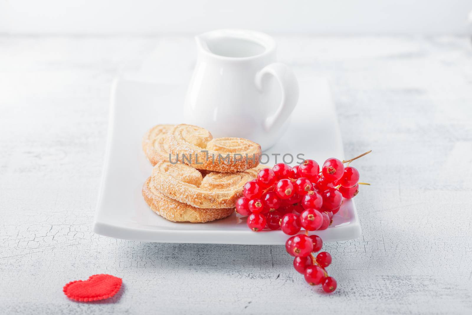 Heart-shaped biscuits wiith sugar and cinnamon 
for Valentine's Day 