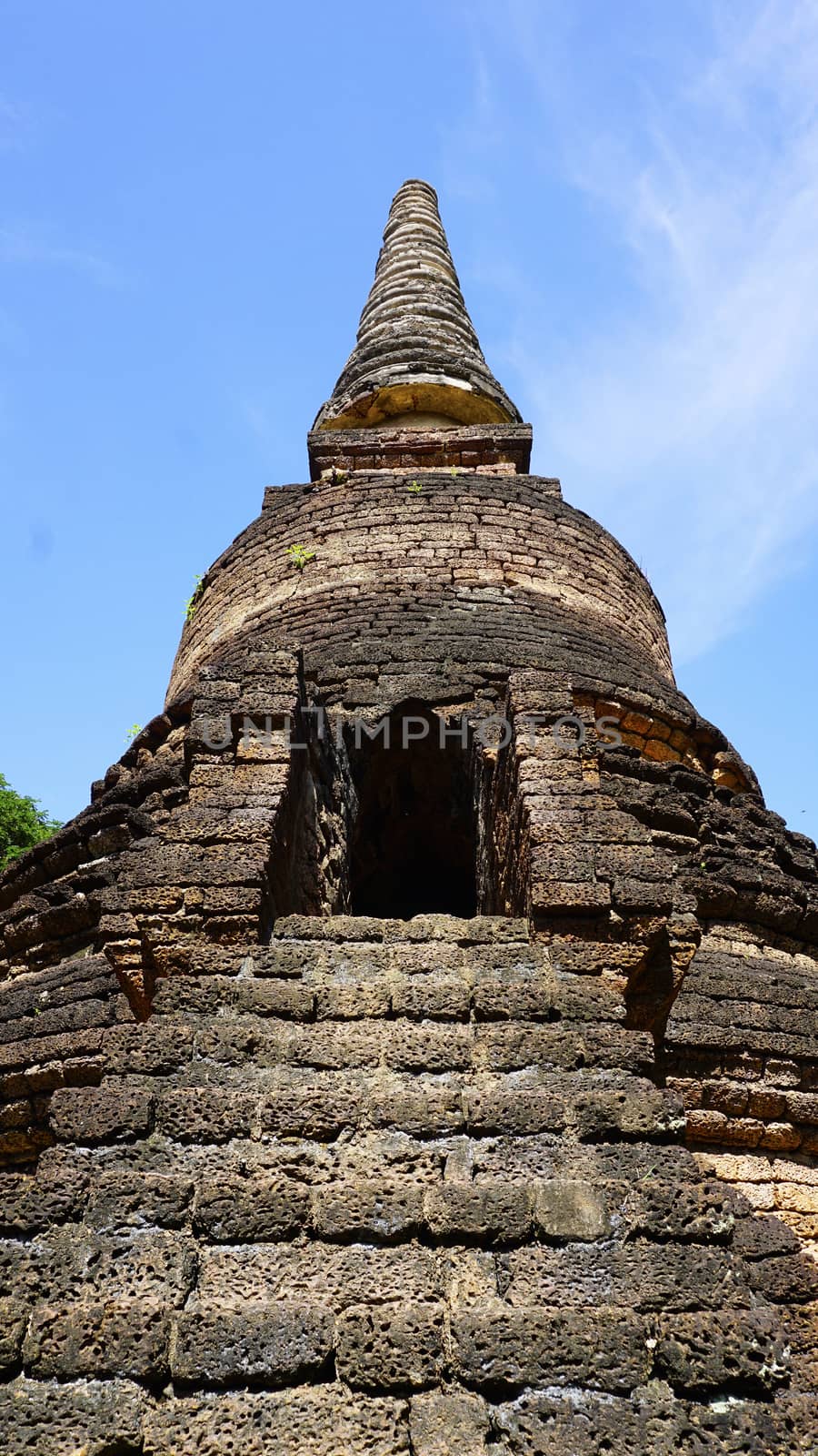 closeup approach Historical Pagoda Wat Nang phaya temple by polarbearstudio