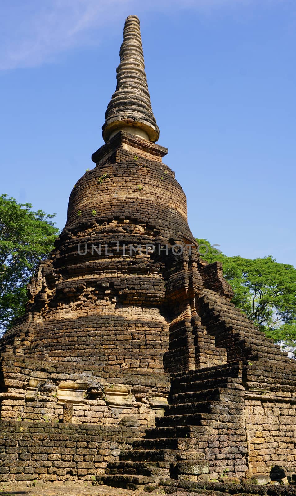 Historical Pagoda Wat Nang phaya temple in Sukhothai world heritage