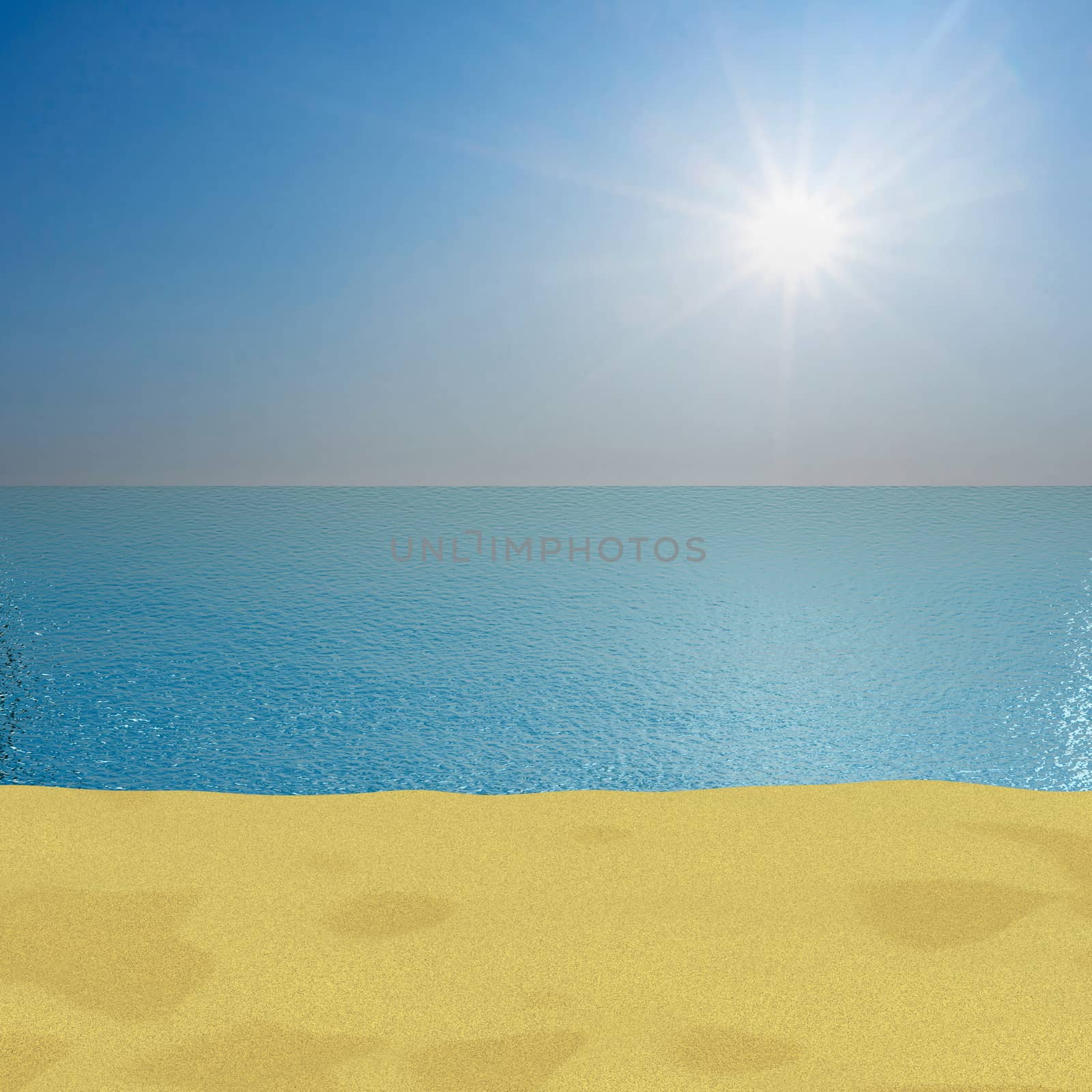 Sea landscape. 3D image