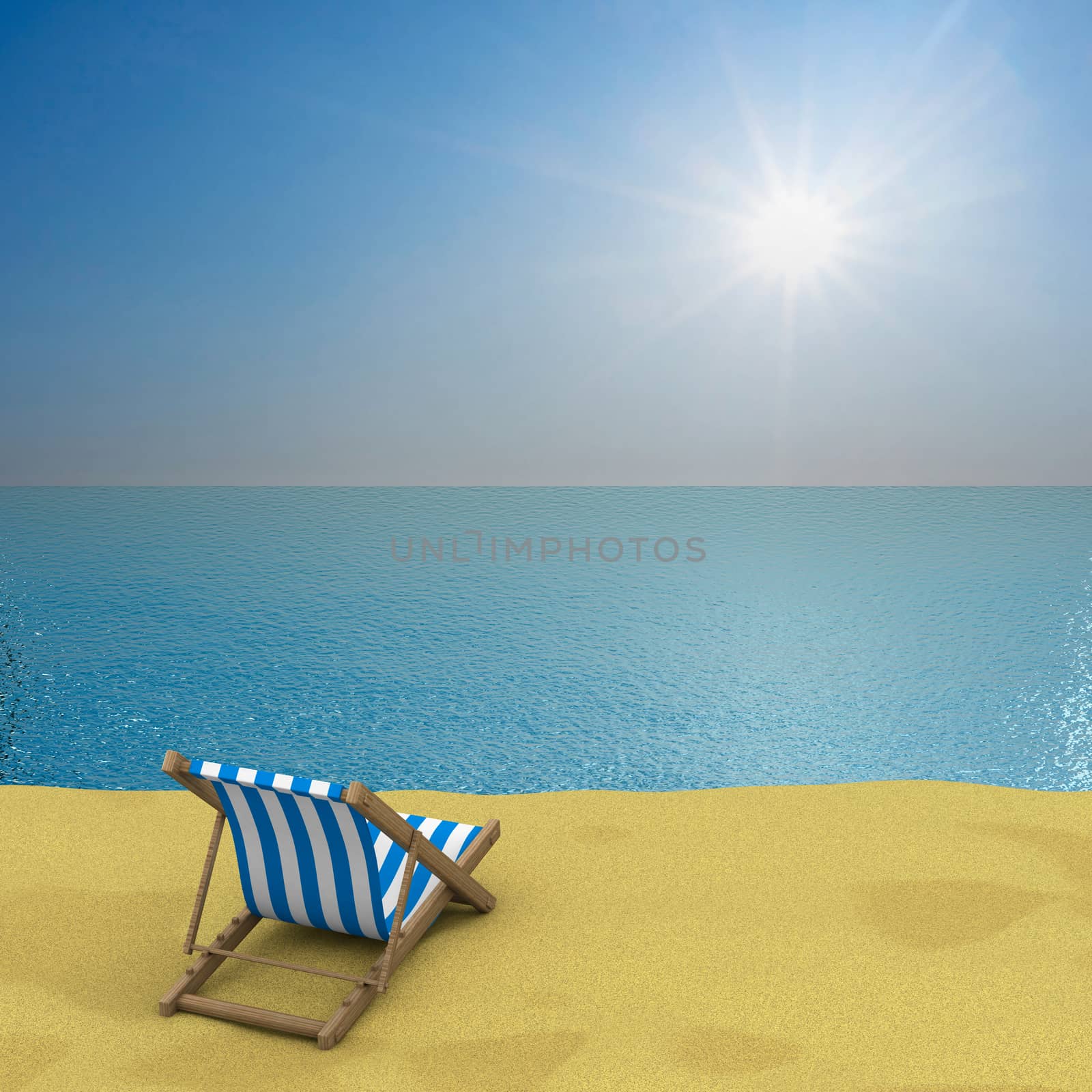 Vacation on the seashore. 3D image by ISerg