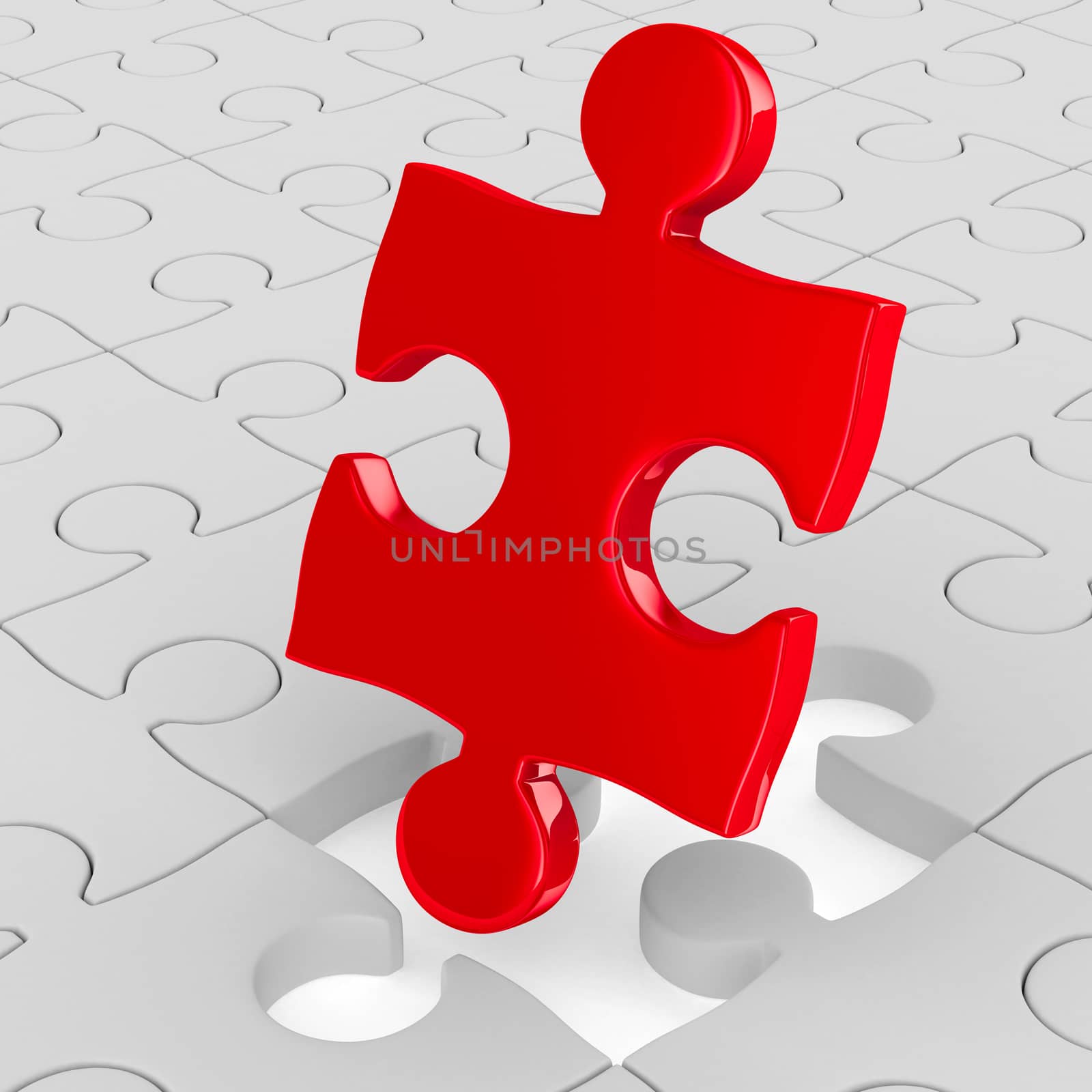 Puzzle on white background. Isolated 3D image by ISerg