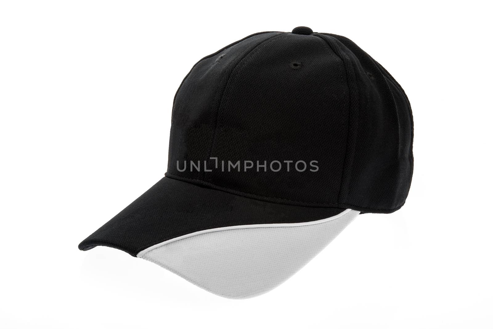 Golf cap black and white for man on white background