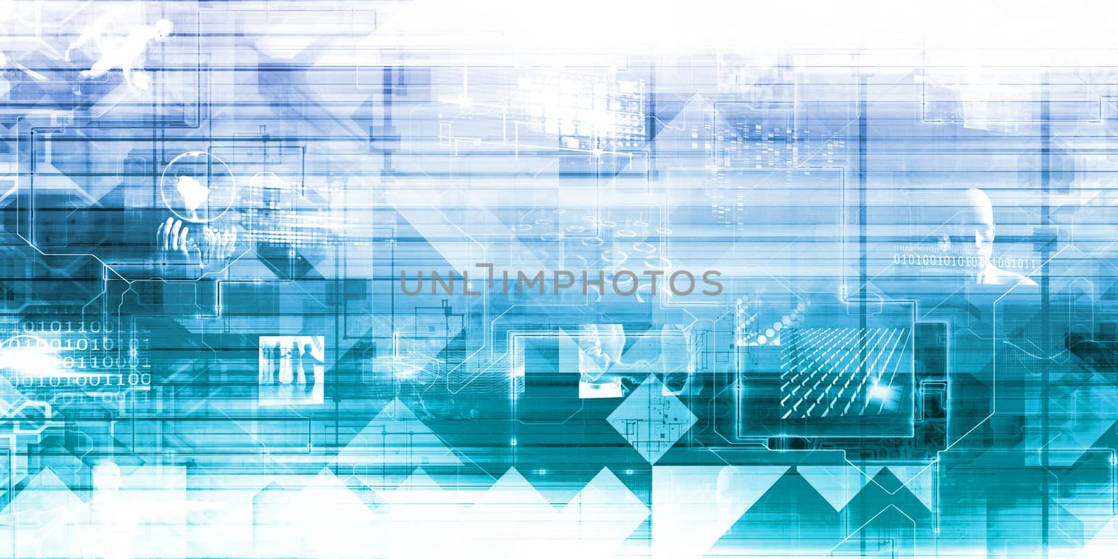 Business Technology Background with Futuristic Creative Abstract