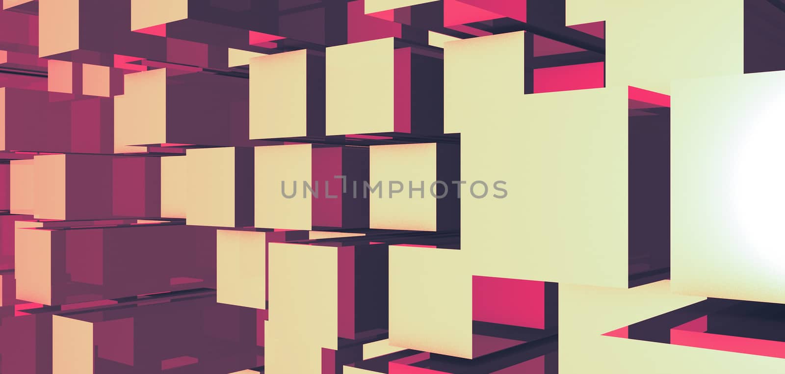 Abstract image of cubes background. 3D rendered backdrop