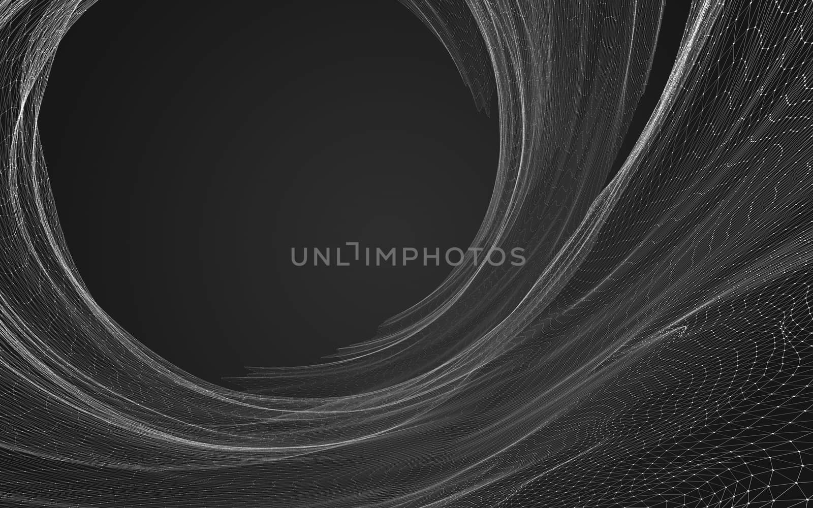 Abstract polygonal space low poly dark background, 3d rendering by teerawit