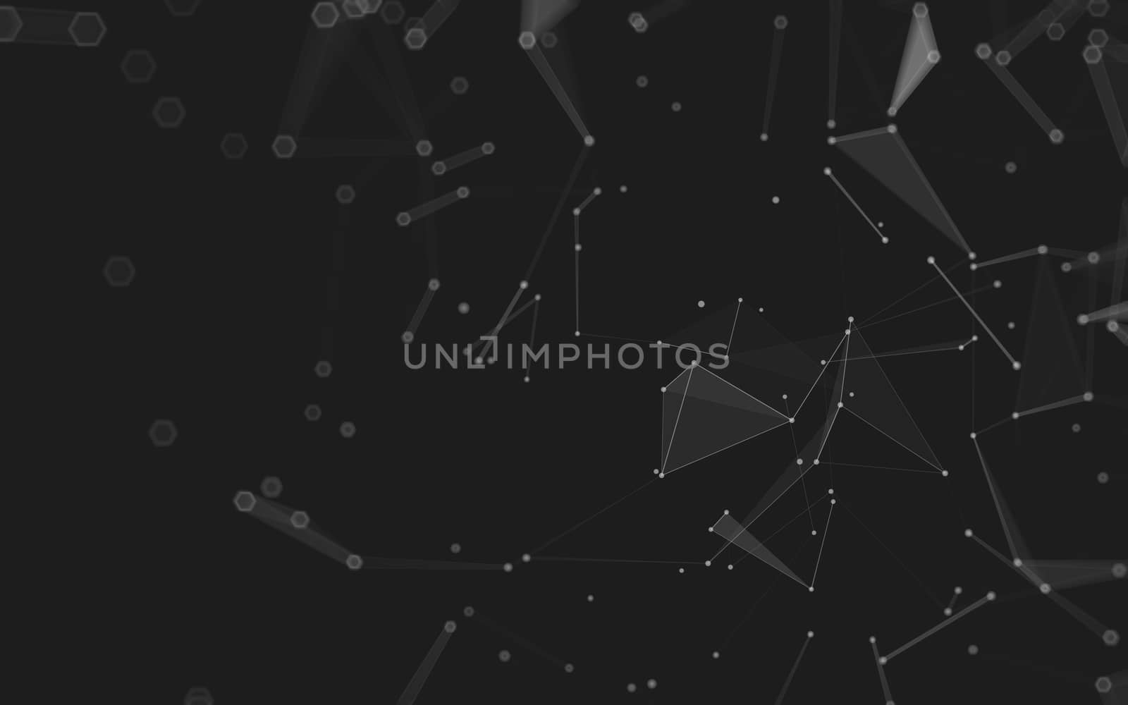 Abstract polygonal space low poly dark background, 3d rendering by teerawit