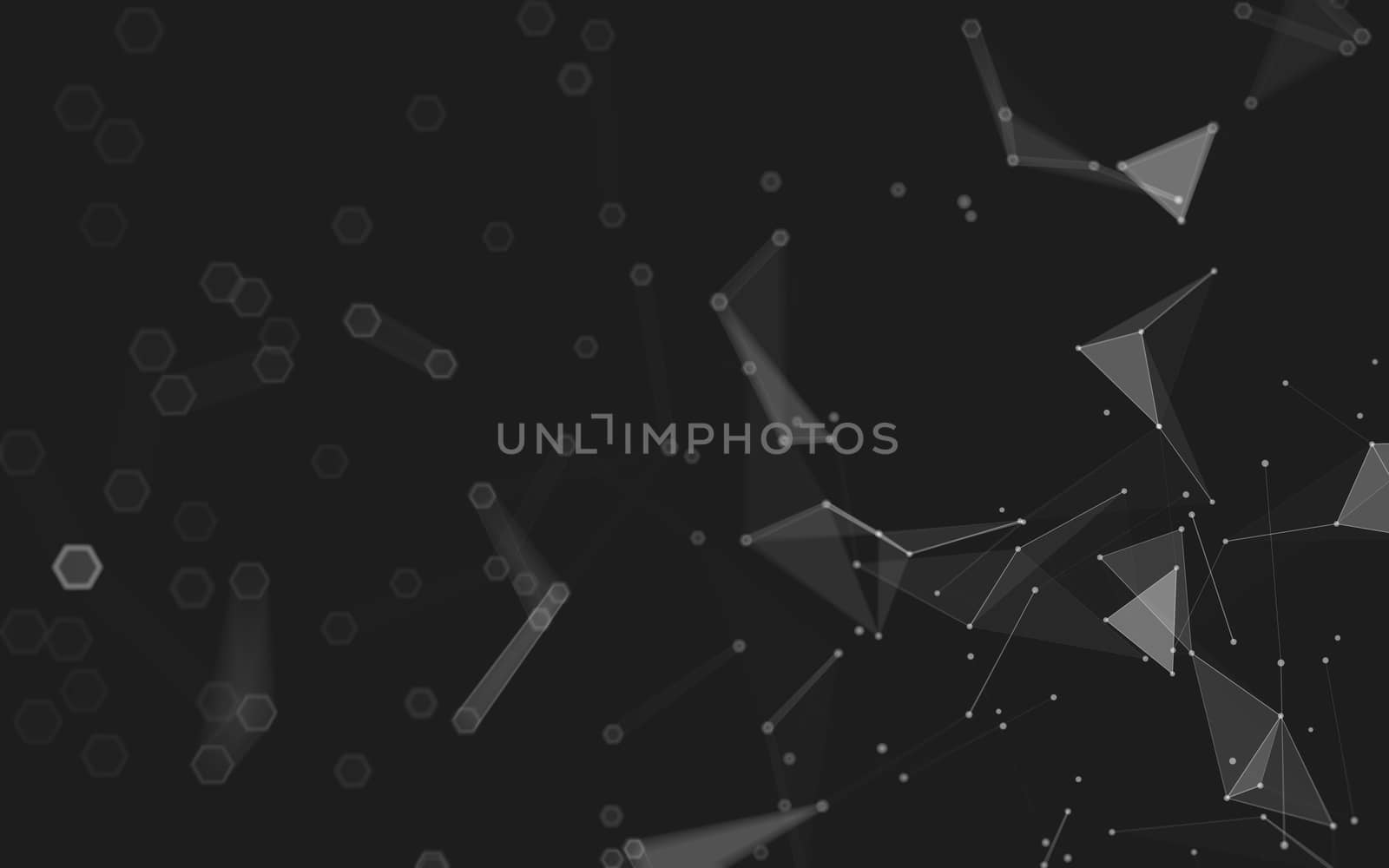 Abstract polygonal space low poly dark background, 3d rendering by teerawit