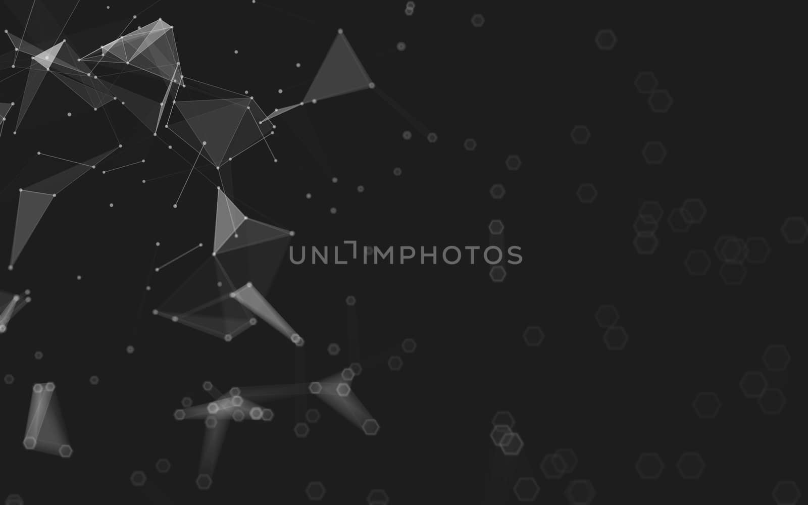 Abstract polygonal space low poly dark background, 3d rendering by teerawit