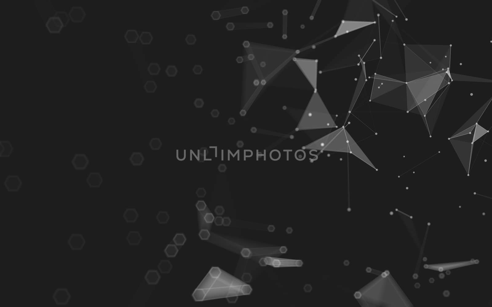 Abstract polygonal space low poly dark background, 3d rendering by teerawit